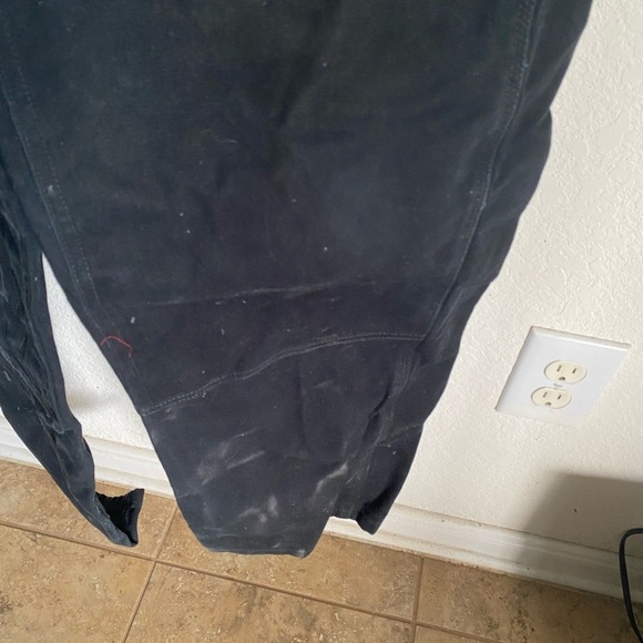 ASO DRUSKI Carhartt Black Duck Bib Thrashed Paint Splatter Canvas Overalls 42x34 - Picture 10 of 16